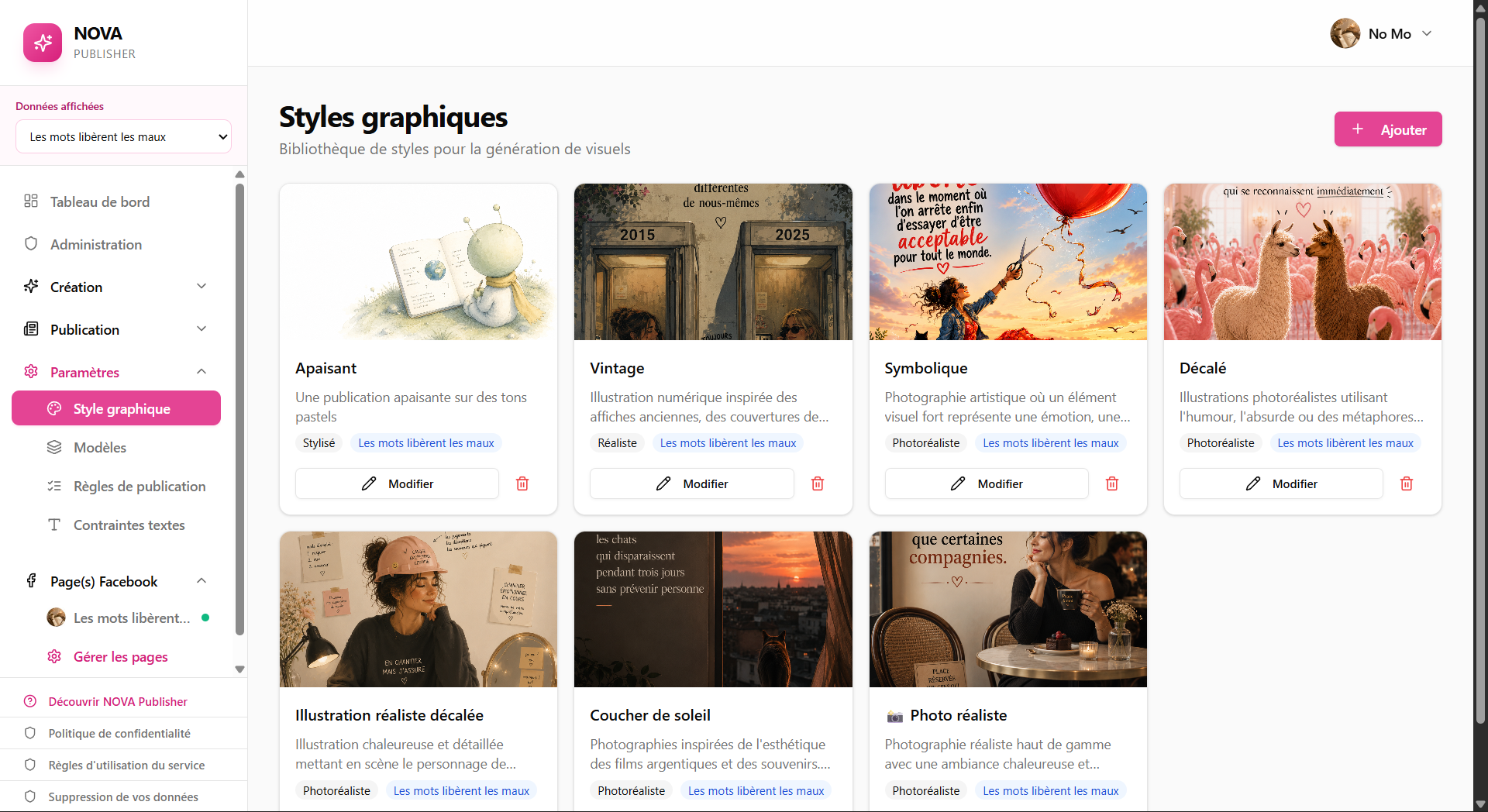 Choisissez l’ambiance de vos illustrations. Bibliothèque des styles graphiques